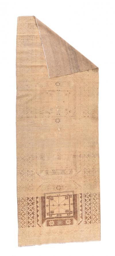 Fine Antique Turkish Oushak Wool Runner 3 9 x 10 4 