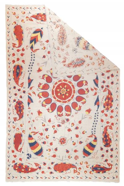 Fine Antique Uzbek Suzani Rug 63 x 99