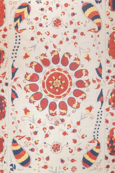 Fine Antique Uzbek Suzani Rug 63 x 99