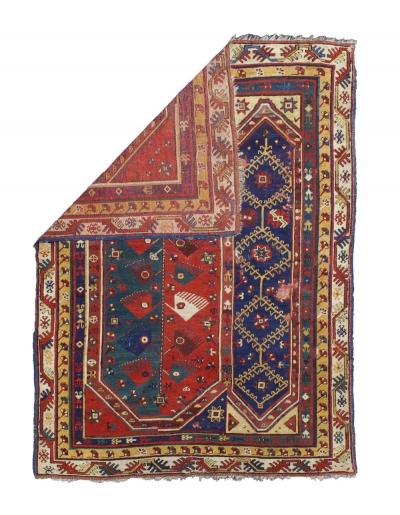 Fine Early Turkish Makri Wool Rug 4 6 x 5 0 