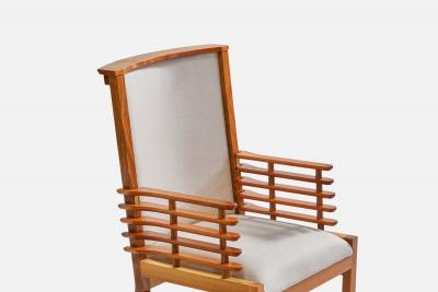 Finnish Designer Armchairs with Walnut Fabric Finland 1950s