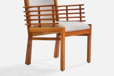 Finnish Designer Armchairs with Walnut Fabric Finland 1950s