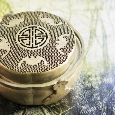 Five Blessings White Brass Brazier