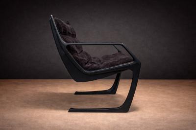 Fixed Commander Armchair in Metal Jorge Zalszupin 1970s
