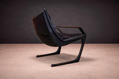 Fixed Commander Armchair in Metal Jorge Zalszupin 1970s