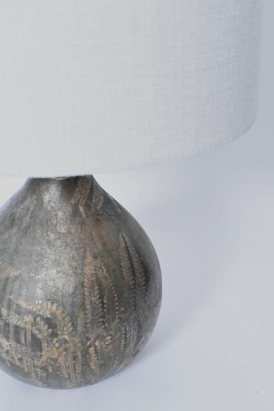 Foliage pattern painted glass lamp 1960s 