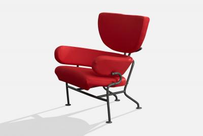 Franco Albini Lounge Chair with Fabric Steel and Fabric Italy 1960s