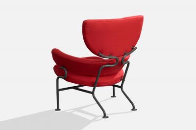 Franco Albini Lounge Chair with Fabric Steel and Fabric Italy 1960s