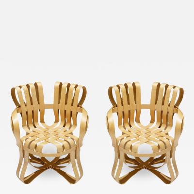 Frank Gehry Frank Gehry for Knoll Pair of Cross Check Chairs in Bent Maple Wood