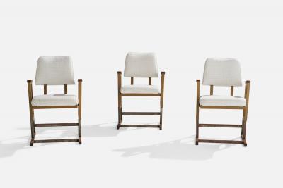 Frank Lloyd Wright Armchairs with Metal Wood and Fabric USA 1955
