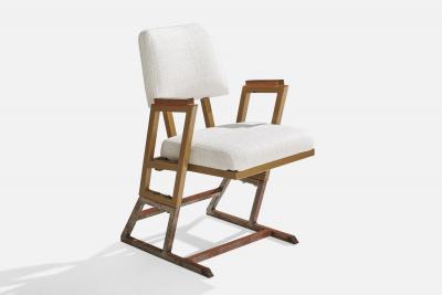 Frank Lloyd Wright Armchairs with Metal Wood and Fabric USA 1955
