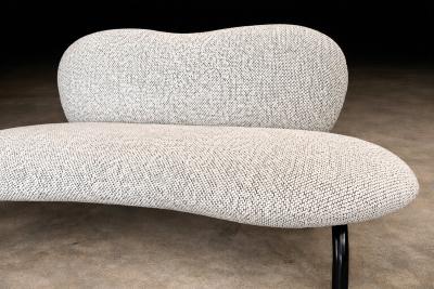 Freijo Moveis Organic Form Loveseat in Iron Boucle by Freijo Moveis 1950s Lot 671B
