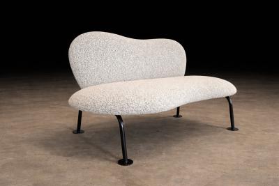 Freijo Moveis Organic Form Loveseat in Iron Boucle by Freijo Moveis 1950s Lot 671B
