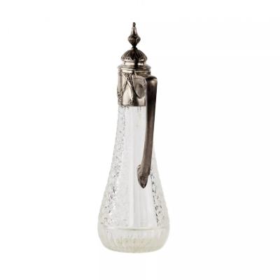 French Cut Crystal And Silver Mounted Ewer Early 20th Century