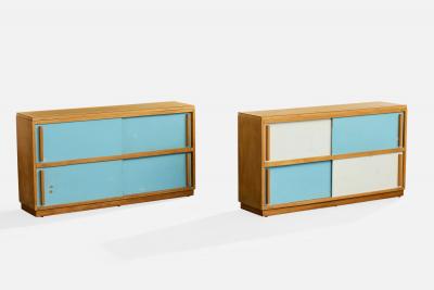 French Designer Cabinets in Wood France 1950s