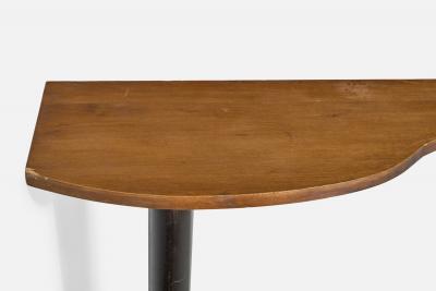 French Designer Console Table with Oak and Cast Iron France 1950s