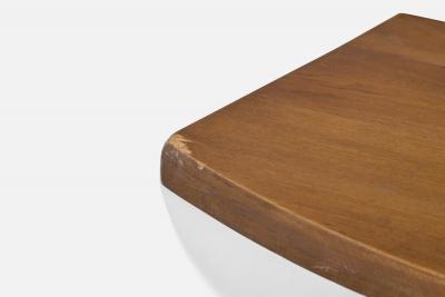 French Designer Console Table with Oak and Cast Iron France 1950s