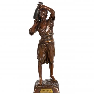 French Orientalist Sculpture Aguador Louis Hiolin