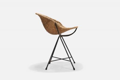 Gastone Rinaldi Stools with Rattan and Lacquered Metal for RIMA Italy 1950s