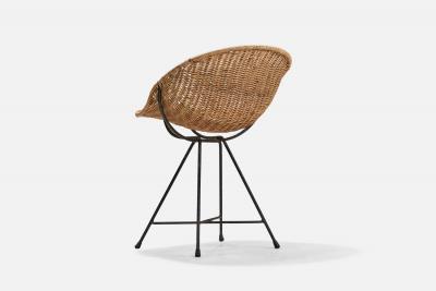 Gastone Rinaldi Stools with Rattan and Lacquered Metal for RIMA Italy 1950s