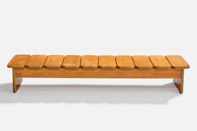 Geraldo de Barros Bench with Wood and Metal Brazil 1970s