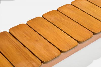 Geraldo de Barros Bench with Wood and Metal Brazil 1970s