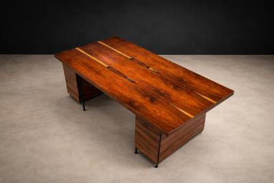 Geraldo de Barros Six Drawer Rosewood Iron Desk by Geraldo de Barros 1950s Lot 460A