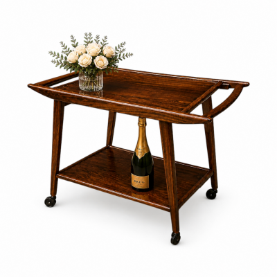 Geraldo de Barros for Unilabor Rosewood Bar Cart Brazil 1960s