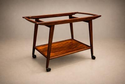 Geraldo de Barros for Unilabor Rosewood Bar Cart Brazil 1960s