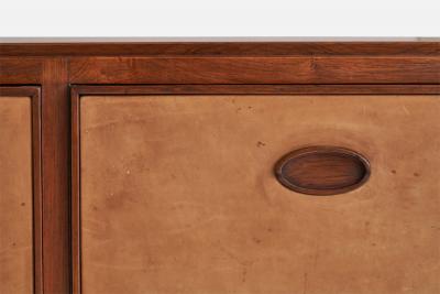 Gianfranco Frattini Unique Sideboard with Rosewood and Leather Italy 1950s