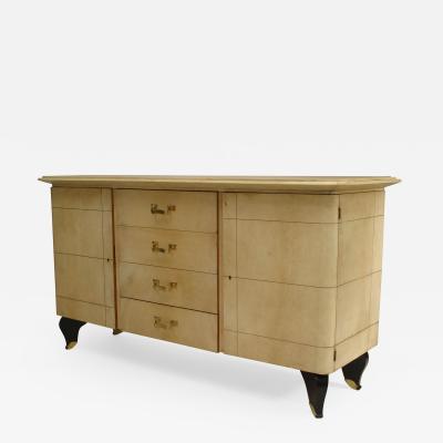 Gilbert Poillerat French 1940 Parchment Sideboard