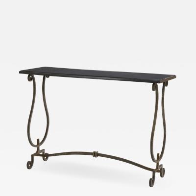 Gilbert Poillerat Gilbert Poillerat documented wrought iron and marble top console