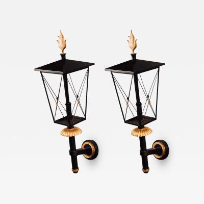 Gilbert Poillerat Important Pair of Wrought Iron Sconces by Poillerat France ca 1950