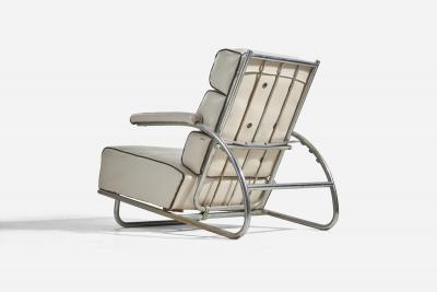 Gilbert Rodhe Lounge Chair with Chrome and Vinyl USA 1940s
