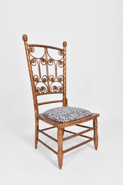 Gilded rattan chair 19th c 