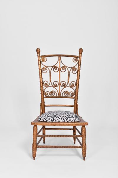 Gilded rattan chair 19th c 