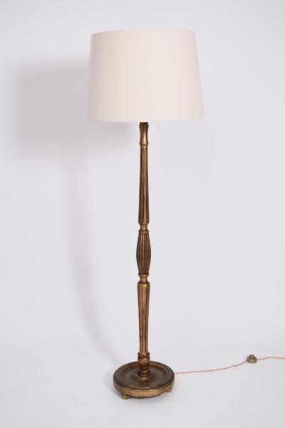 Gilded turned wood floor lamp 1930s 