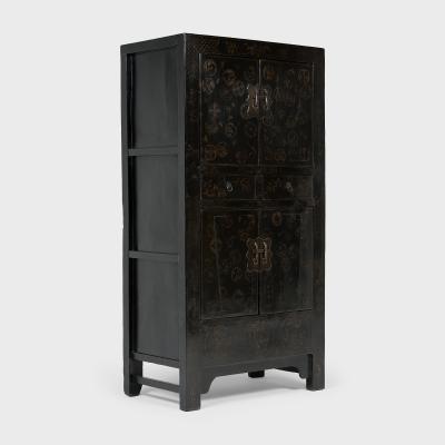 Gilt Black Lacquer Shanxi Cabinet