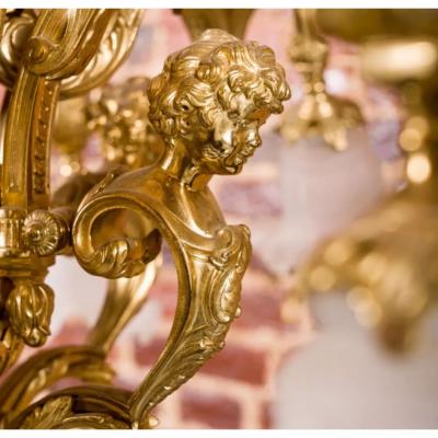 Gilt Bronze Chandelier In The Napoleon III Style France