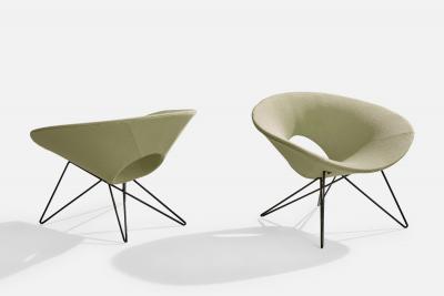 Giovanni Ferrabini Giovanni Ferrabini Attribution Lounge Chairs with Iron and Fabric Italy 1950s