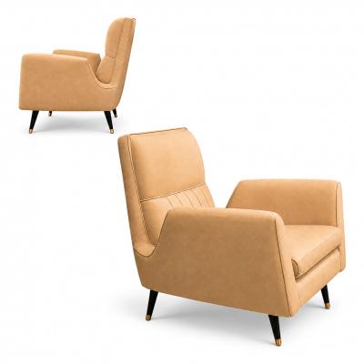 Giuseppe Scapinelli Armchairs in Hardwood Suede Brazil 1950s