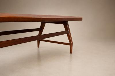 Giuseppe Scapinelli Caviuna Ros Portuguese Marble Coffee Table Brazil 1950s