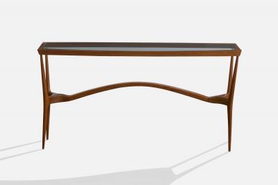 Giuseppe Scapinelli Console Table with Wood and Glass Brazil 1950s