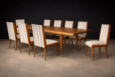 Giuseppe Scapinelli Eight Cavi na Fabric Dining Chairs by Giuseppe Scapinelli Brazil 1950s