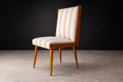 Giuseppe Scapinelli Eight Cavi na Fabric Dining Chairs by Giuseppe Scapinelli Brazil 1950s