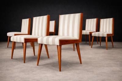 Giuseppe Scapinelli Eight Cavi na Fabric Dining Chairs by Giuseppe Scapinelli Brazil 1950s