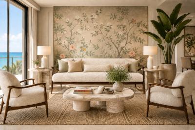 Giuseppe Scapinelli Rosewood Ivory Boucl Sofa by Giuseppe Scapinelli Brazil 1950s