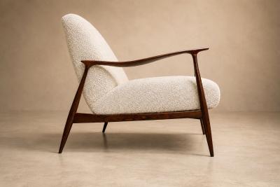 Giuseppe Scapinelli Rosewood Ivory Boucl Sofa by Giuseppe Scapinelli Brazil 1950s