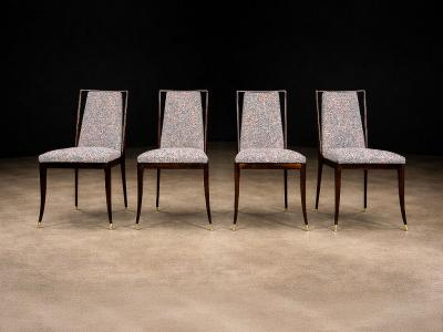 Giuseppe Scapinelli Set of Four Dining Chairs in Rosewood by Giuseppe Scapinelli 1950s Lot 352