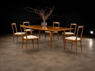 Giuseppe Scapinelli Set of Six Dining Chairs in Caviuna Boucle by Giuseppe Scapinelli Lot 681B
